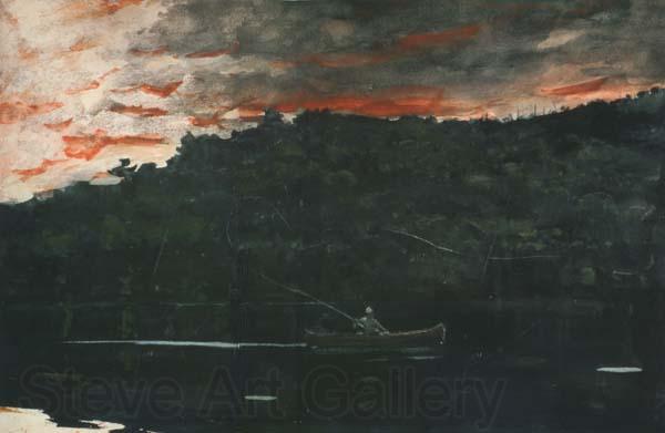 Winslow Homer Sunrise,Fishing in the Adirondacks (mk44)